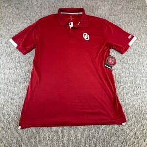 Colosseum Oklahoma Sooners Polo Shirt Mens XL Red OU NCAA Football Performance